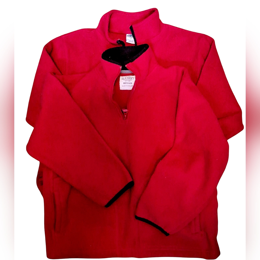 Unisex Lot Of 2 Old Navy Red Qtr-Zip Fleece Pullover Size 8